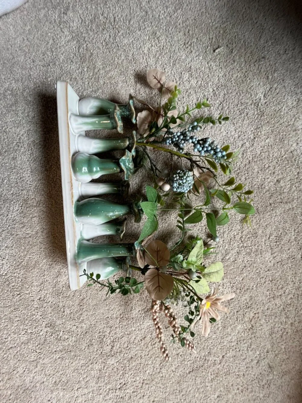Tag Flourish Bud Vase Green Reactive Glaze